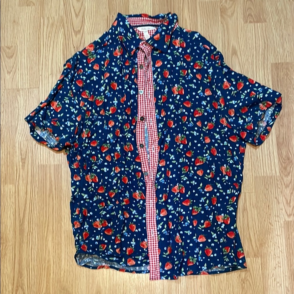 Floral Kids Shirt - Blue and Red